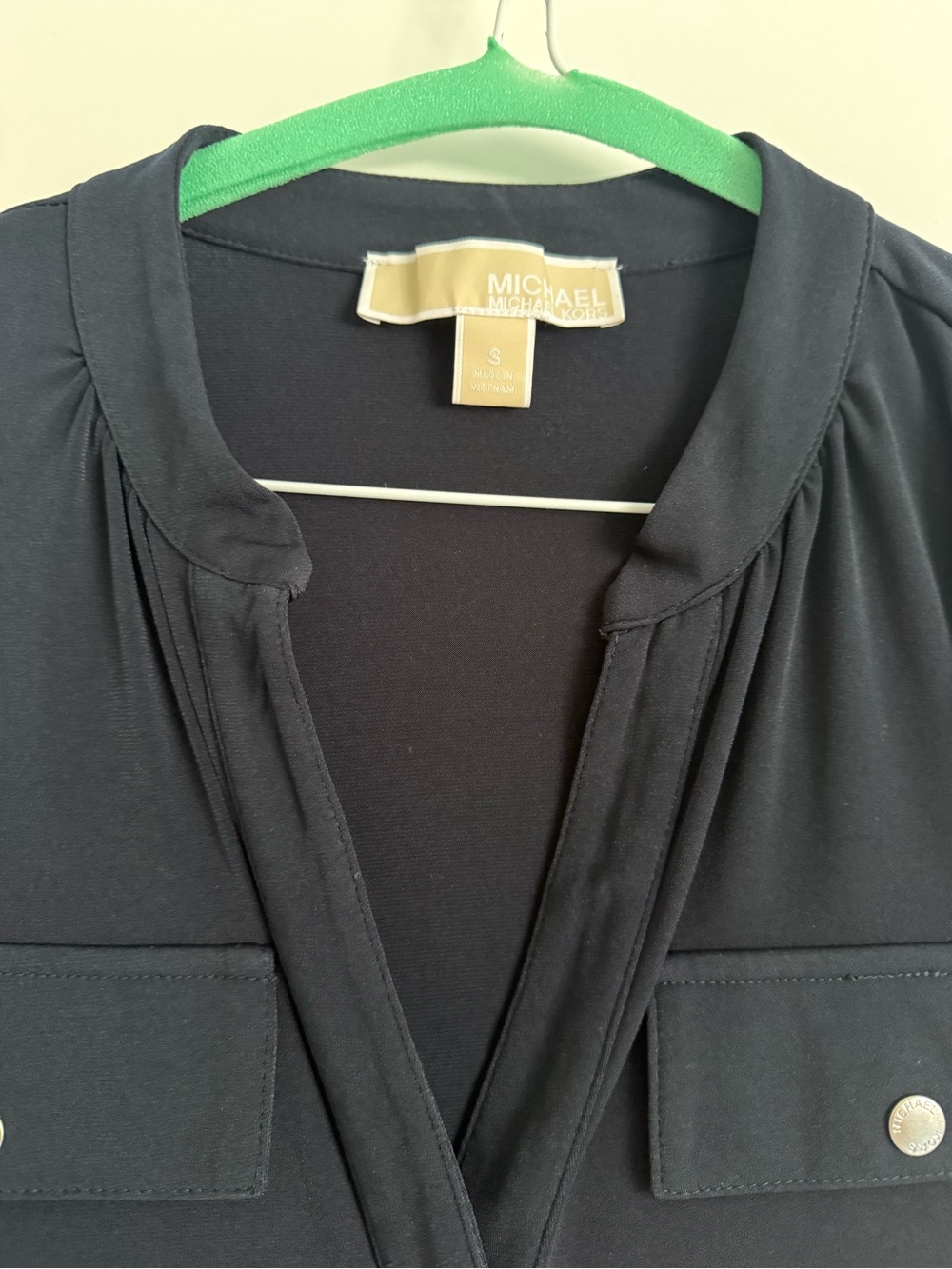 Michael Kors navy Button-Front Shirt Dress - Picture 2 of 3